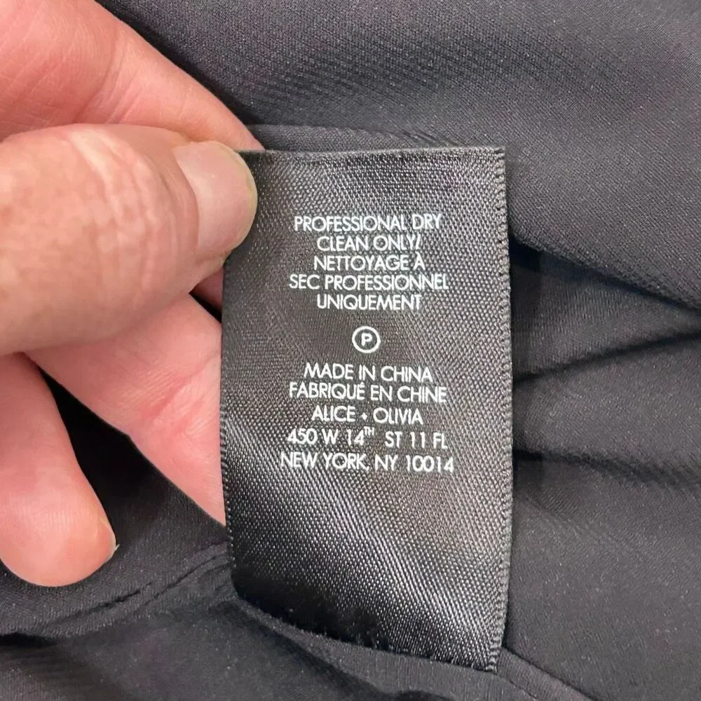 Alice + Olivia Lakita Tunic Dress Small Black Floral Long Sleeve Tiered Lace Boh - Picture 11 of 16